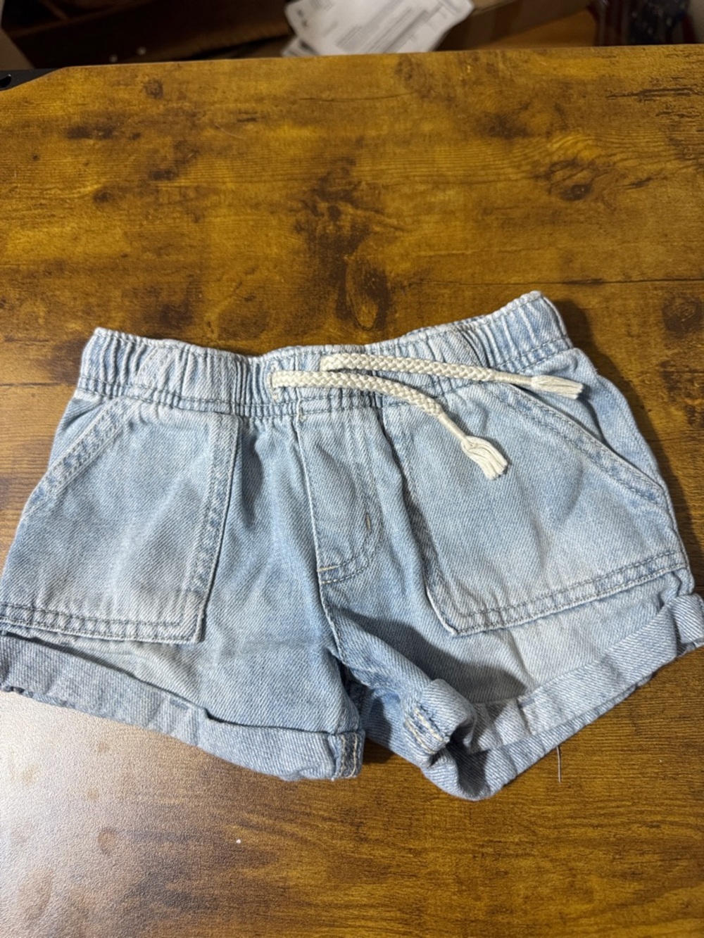 Cat & Jack Light Wash Denim Drawstring Shorts